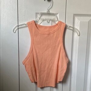 Peach Sleeveless Crop Top